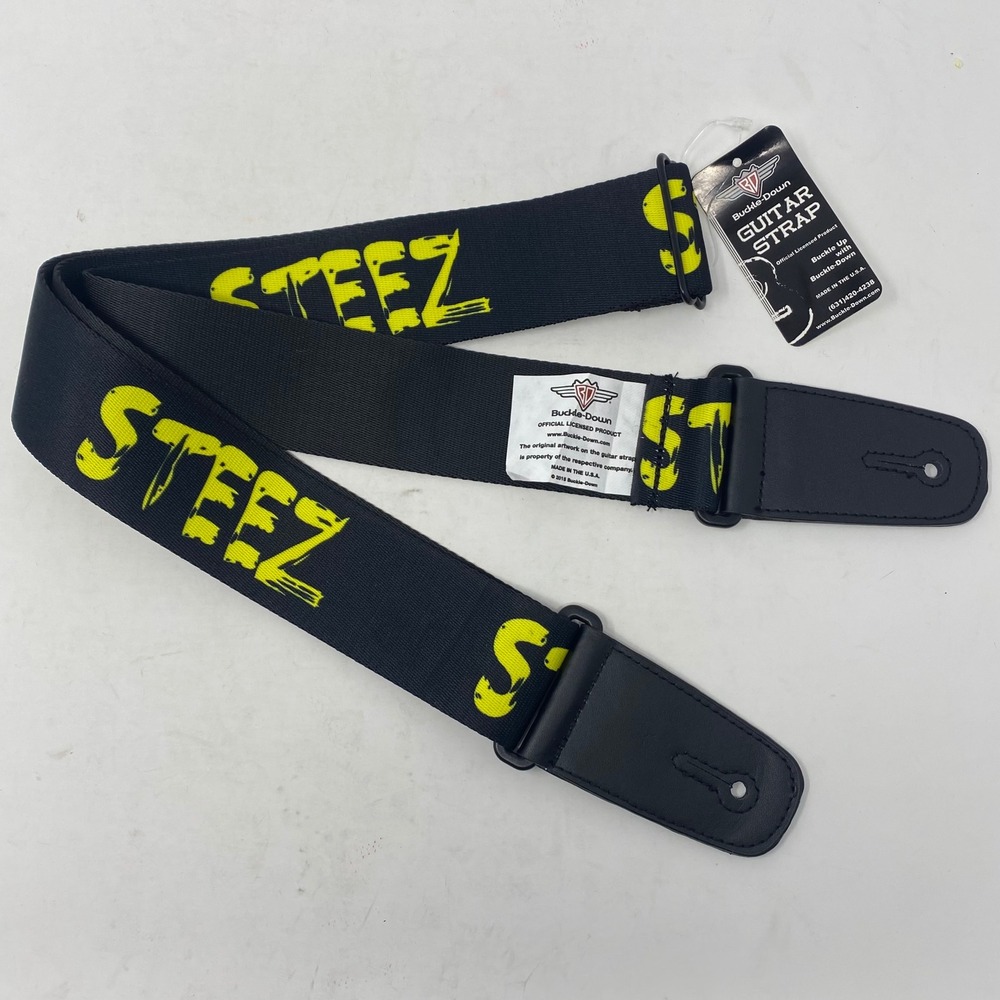 Buckle-Down Steez Guitar Strap Black Yellow Official Licensed Made in USA NEW